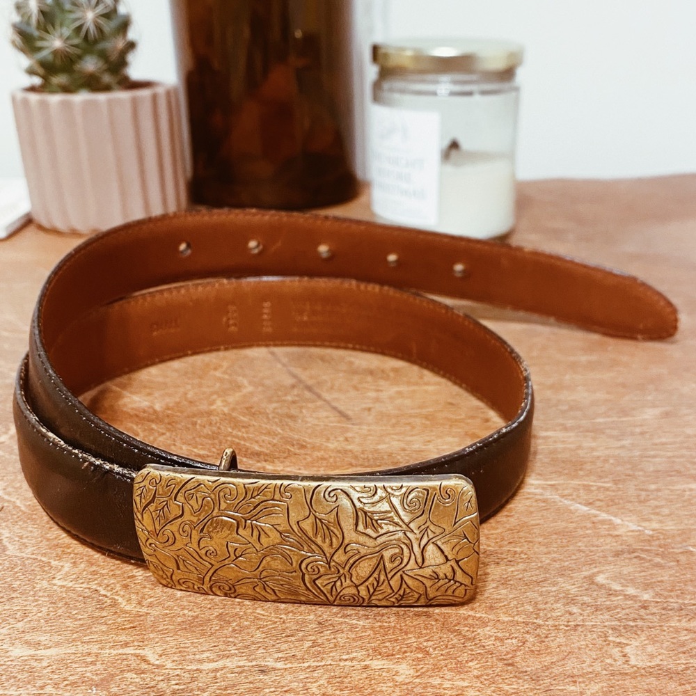 VTG Coach Black French Calfskin Leather Belt